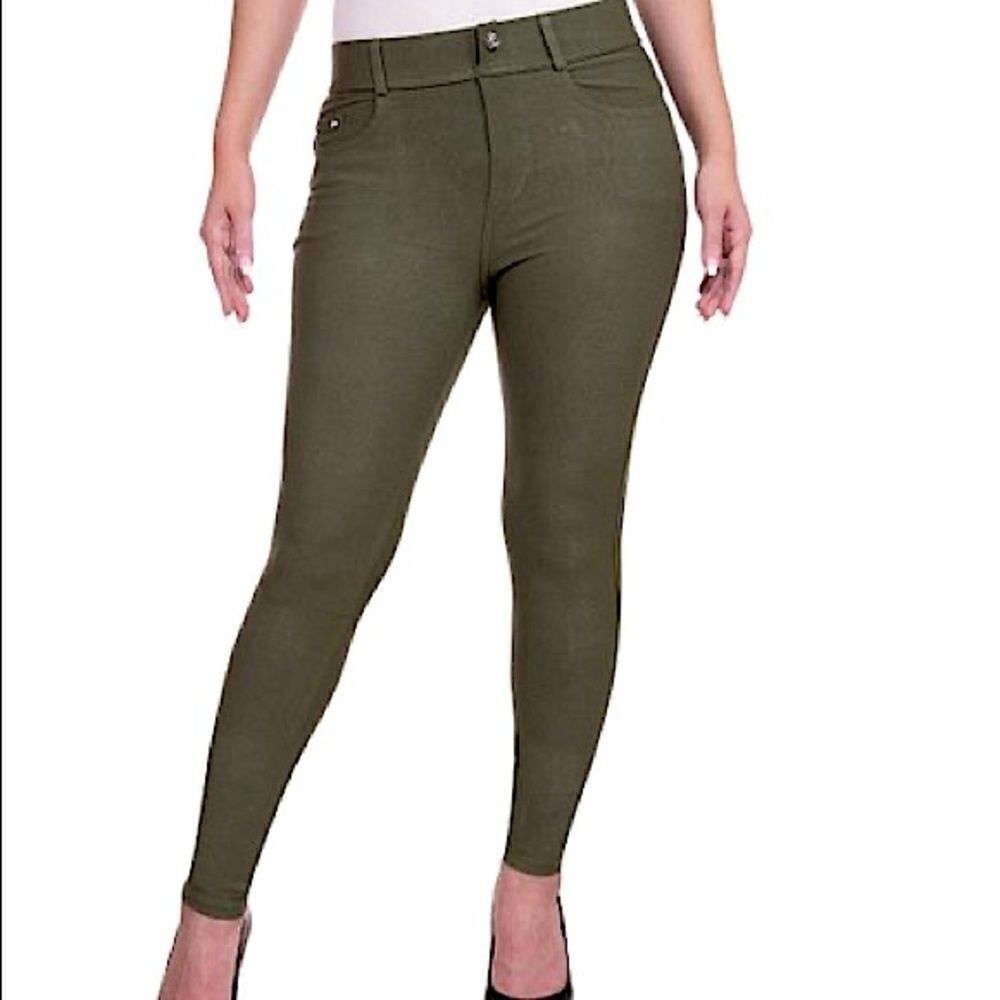 Jones NY 14 Lexington Skinny Classic Stretch Jeggings Camo Green